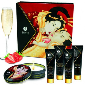 kit cosmetica erotica secretos de geisha fresas y champan de Shunga