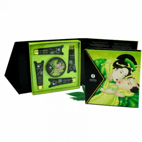 kit cosmetica erotica secretos de gheisa te verde de Shunga estuche