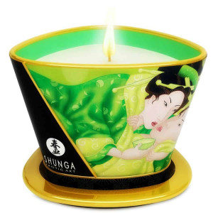 Vela grande aceite de masaje té verde de SHUNGA